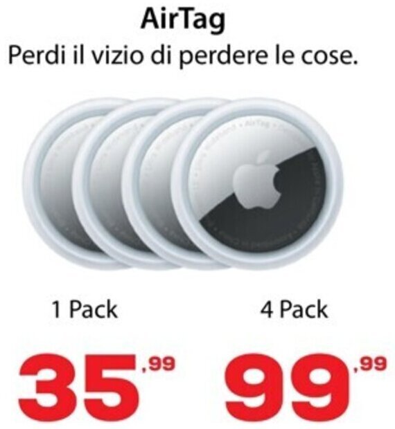 Euronics AirTag Perdi il vizio di perdere le cose. 1 Pack offerta