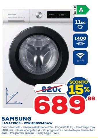 SAMSUNG LAVATRICE - WW11BB534DAW