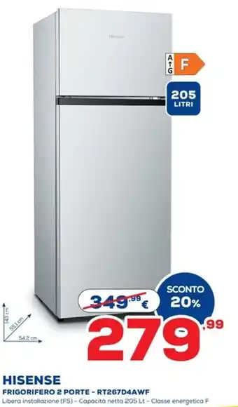 HISENSE FRIGORIFERO 2 PORTE - RT267D4AWF