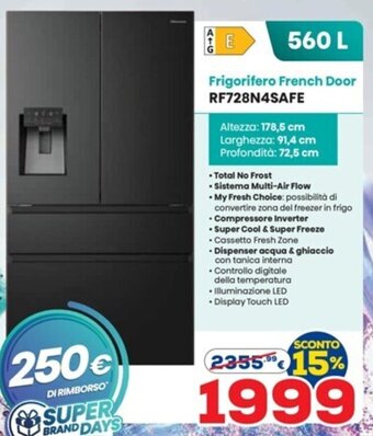 Euronics Frigorifero French Door RF728N4SAFE offerta