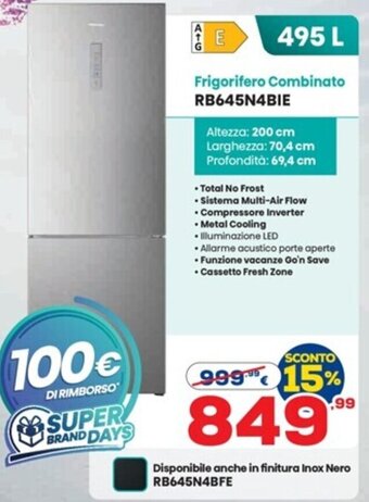 Frigorifero Combinato RB645N4BIE