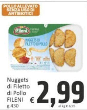 Paghi Poco NUGGETS DI FILETTO DI POLLO FILENI g 430 offerta