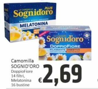 Camomilla SOGNID'ORO DoppioFiore 14 filtri, Melatonina 16 bustine