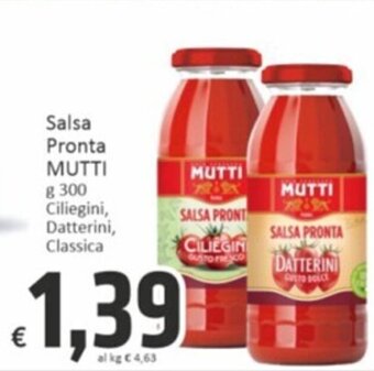 Salsa Pronta MUTTI g 300 Ciliegini, Datterini, Classica