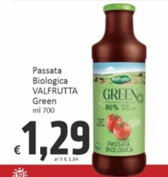 Paghi Poco Passata Biologica VALFRUTTA Green ml 700 offerta
