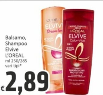 Balsamo, Shampoo Elvive L'OREAL ml 250/285 vari tipi*