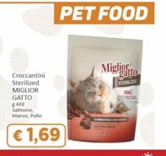 Croccantini Sterilized MIGLIOR GATTO g 400 Salmone, Manzo, Pollo
