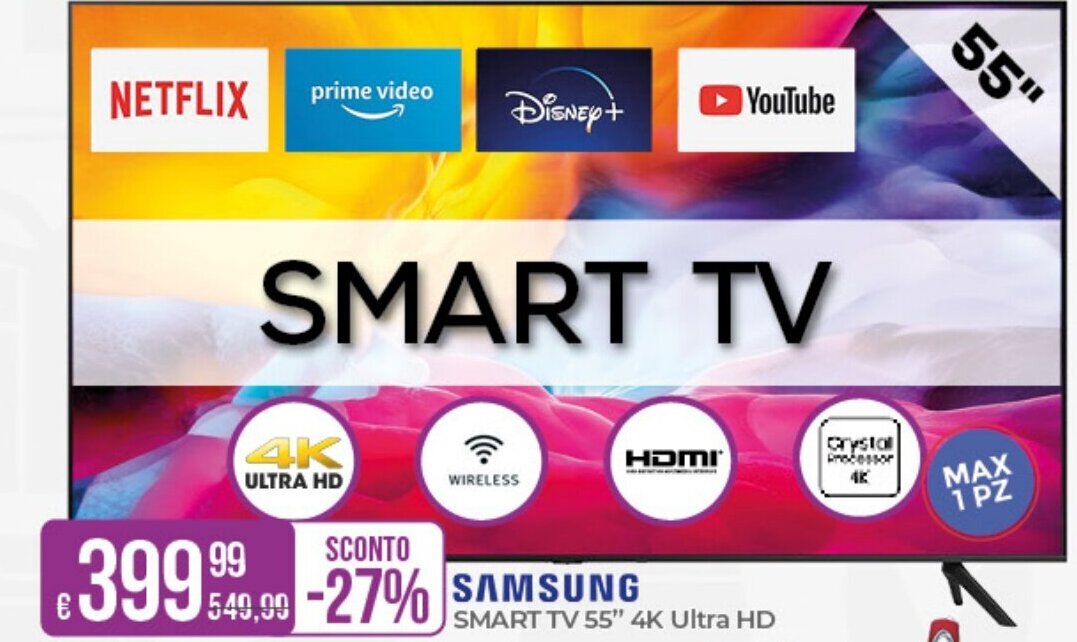 Portobello SAMSUNG SMART TV 55" 4K Ultra HD offerta