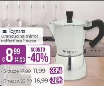 Tognana Grancucina mirror caffettiera 1 tazza