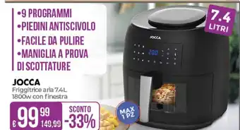 JOCCA Friggitrice aria 7.4L 1800w con finestra