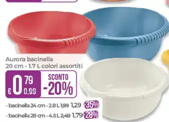 Aurora bacinella 20 cm - 1.7 L colori assortiti