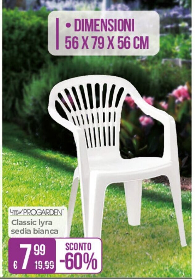Portobello TEPROGARDEN Classic lyra sedia bianca Classic lyra sedia bianca offerta