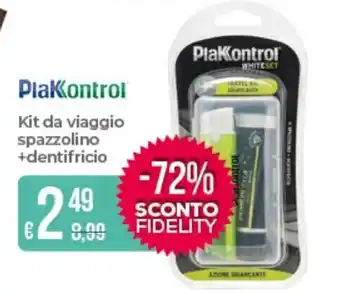 Plakontrol Kit da viaggio spazzolino +dentifricio