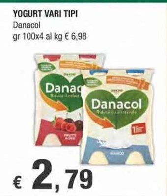 Crai YOGURT VARI TIPI Danacol gr 100x4 offerta