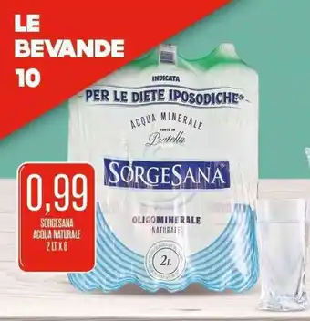 Supermercati Pasquale Prisco SORGESANA ACQUA NATURALE 2 LT X 6 offerta