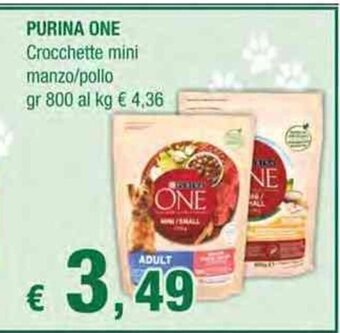 Crai PURINA ONE Crocchette mini manzo/pollo gr 800 offerta