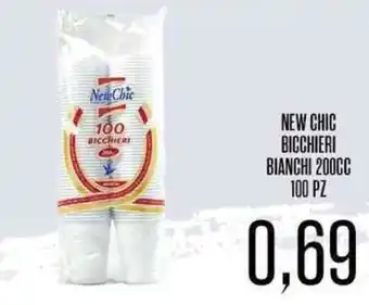 NEW CHIC BICCHIERI BIANCHI 200CC 100 PZ