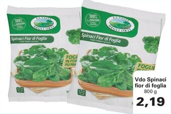 Alvama Vdo Spinaci fior di foglia 800 g offerta