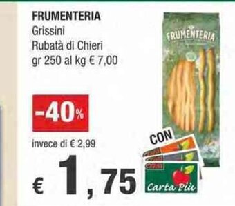Crai FRUMENTERIA Grissini Rubatà di Chieri gr 250 offerta
