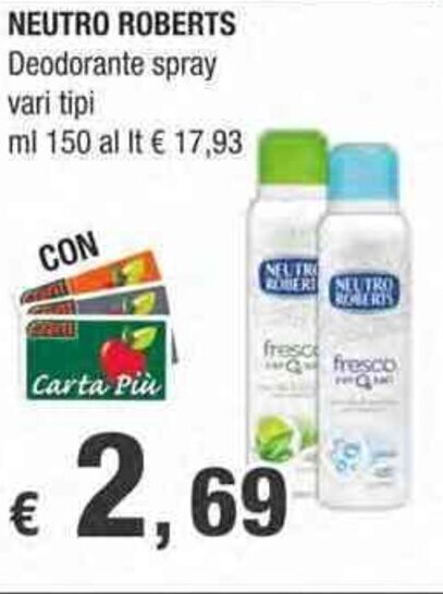 Crai NEUTRO ROBERTS Deodorante spray vari tipi ml 150 offerta