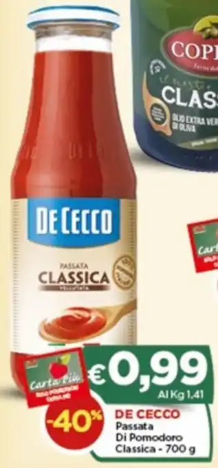 Crai DE CECCO Passata Di Pomodoro Classica - 700 g offerta