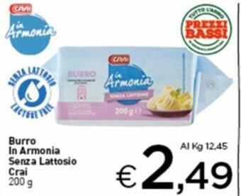 Burro In Armonia Senza Lattosio Crai 200 g