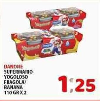 DANONE SUPERMARIO YOGOLOSO FRAGOLA/ BANANA 110 GR X 2