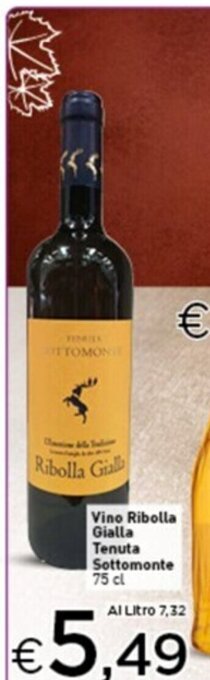 Vino Ribolla Gialla Tenuta Sottomonte 75 cl