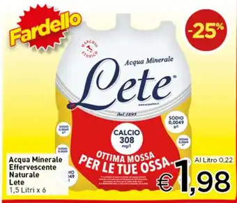 Crai Acqua Minerale Effervescente Naturale Lete 1,5 Litri x 6 offerta