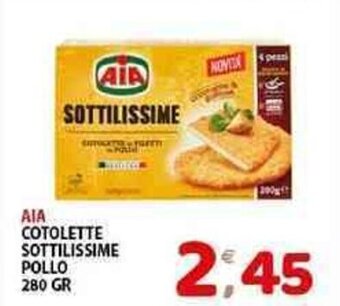 Mio Market AIA COTOLETTE SOTTILISSIME POLLO 280 GR offerta