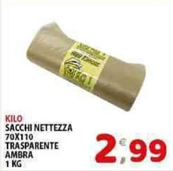 KILO SACCHI NETTEZZA 70X110 TRASPARENTE AMBRA 1 KG