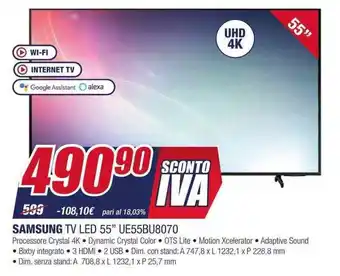 SAMSUNG TV LED 55" UE55BU8070