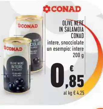 Conad Conad Olive Nere in Salamoia 200g offerta