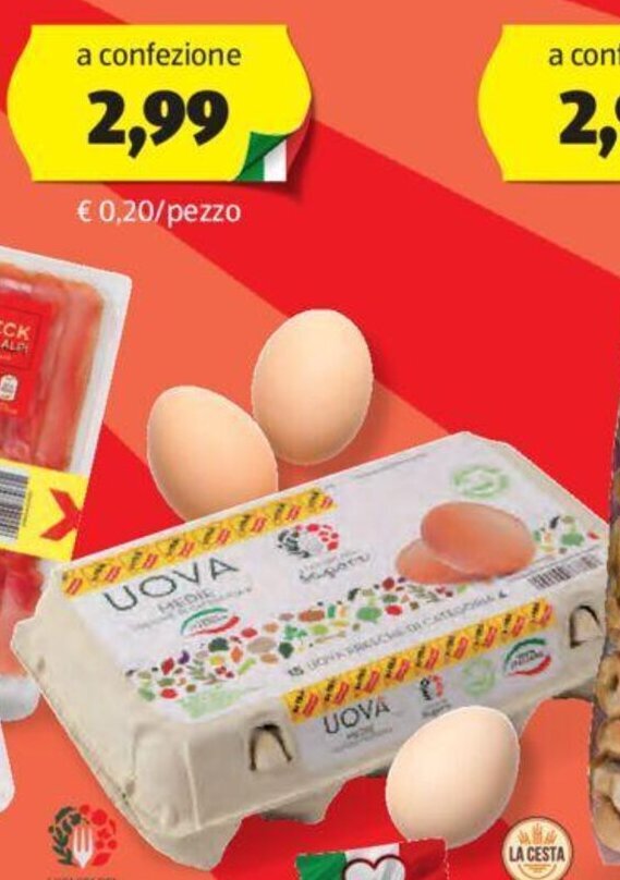 ALDI UOVA MEDIE 15 pezzi offerta