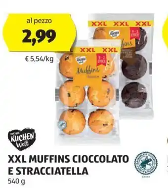 ALDI KUCHEN Welt XXL MUFFINS CIOCCOLATO E STRACCIATELLA 540 g offerta