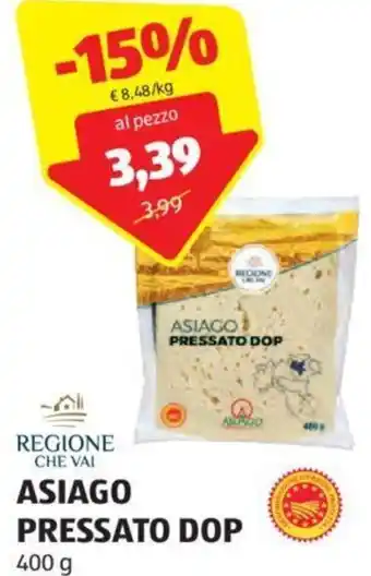 ALDI REGIONE CHE VAL ASIAGO PR 400 gESSATO DOP offerta