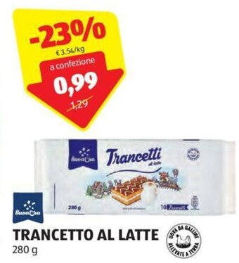 ALDI TRANCETTO AL LATTE 280 g offerta