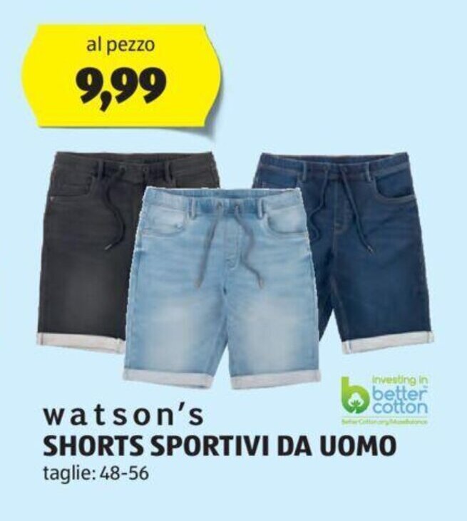 ALDI watson's SHORTS SPORTIVI DA UOMO 48-56 offerta