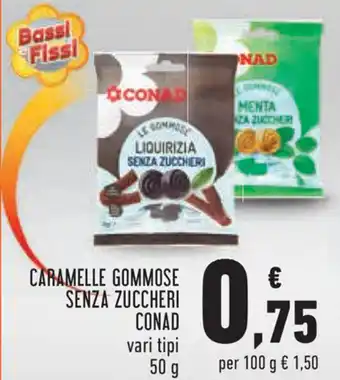 Conad Conad Caramelle Gommose Senza Zuccheri 50g offerta