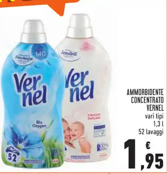 Conad Vernel Ammorbidente Concentrato 52 lavaggi 1,3l offerta