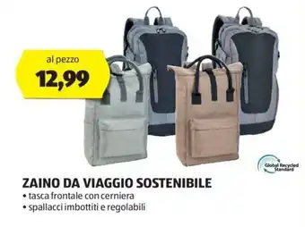 ZAINO DA VIAGGIO SOSTENIBILE