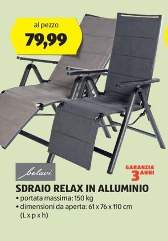 ALDI belavi. SDRAIO RELAX IN ALLUMINIO offerta