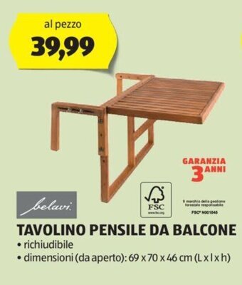 ALDI belavi. TAVOLINO PENSILE DA BALCONE offerta