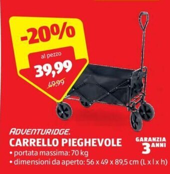 ALDI ADVENTURIDGE CARRELLO PIEGHEVOLE offerta