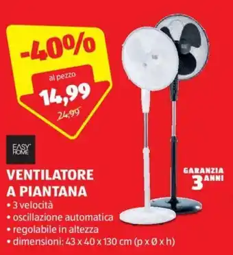 ALDI VENTILATORE A PIANTANA offerta
