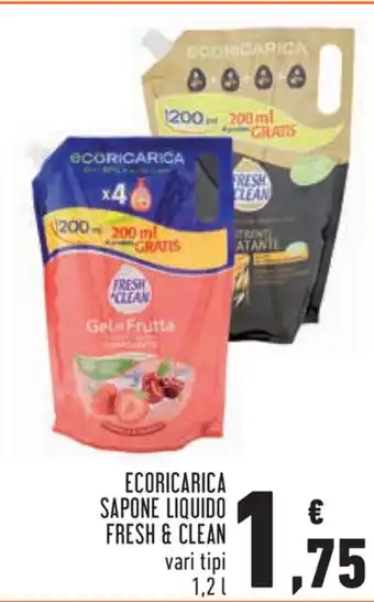 Conad Fresh & Clean Ecoricarica Sapone Liquido 1,2l offerta