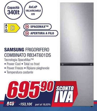 SAMSUNG FRIGORIFERO COMBINATO RB34T601DS