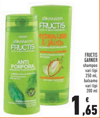 Conad Garnier Fructis shampoo 250ml, balsamo 200ml offerta