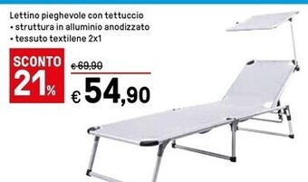 Iper La Grande Lettino pieghevole con tettuccio offerta