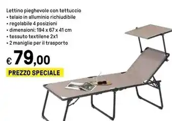 Iper La Grande Lettino pieghevole con tettuccio offerta